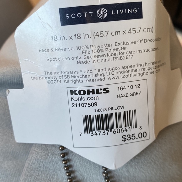 NWT Scott Living throw pillows.  Gray in color. - Picture 11 of 11
